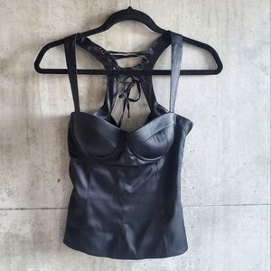 Marciano / Black corset silk top / Size XS